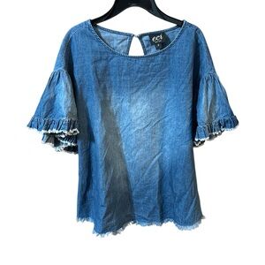ECI Blue Denim Women's Top Small